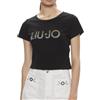 Liu Jo Jeans T Shirt Donna Liu Jo con Logo Strass Bianco ES24LJ44 VA4216 JS923 S