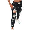 PODOLIXIA Jeans da donna strappati, jeans skinny, per il tempo libero, sottili, leggings dritti Destroyed Distressed Y2K, jeans Streetwear lunghi, in denim, Nero , L