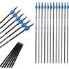ACCMOS 31 Pollici Tiro con L'Arco Freccia in Carbonio Spine 340 ID 6,2 mm Blu Anello Antideflagrante, per Giovani Adulti Composto Ricurvo Arco Caccia Tiro 12pz (Spine 340, 31inch)