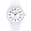 Alienwork Orologio Uomo Donna Trasparente Bracciale in Silicone Bianco Tempo di Lettura Facile Impermeabile 5 ATM Cinturino Silicone Leggero Impermeabile