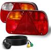 Yuanjoy 2 Fanali Posteriori per Rimorchio da 12 V, con Cavo da 5,5 m, Spina Pre-Cablata a 13 Poli su Due Baionette a 5 Poli