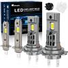KaiDengZhe Lampadina LED H1+H7 (mini formato 1:1 6500 K) - Kit di conversione LED wireless senza polarità, 90 W 18000 lm, 600% più luminoso, ricambio alogeno abbagliante/anabbagliante