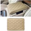 JNNJ Cuscino per Bracciolo Centrale Auto, Cuscino per Bracciolo Centrale Auto in Pelle, Tappetino Bracciolo Sedile in Schiuma Dispositivo Di Protezione Universale per Tutte Le Auto(Beige)