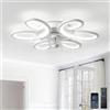 DJChen Plafoniera con Ventilatore a Soffitto, Silenzioso Dimmerabile LED Ventilatore a Soffitto con Luce e Telecomando, 6 Velocità Reversibile Lampadario con Ventola Timer Memoria per Salotto Bianco
