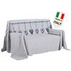 Biancheria&Casa Copridivano arreda Tutto con Cuore Appeso Shabby Gran foular Made in Italy : Colore - Blu, Misura - cm 250x290