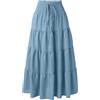 Adigaber Pieghettato Retro Maxi Gonna Lunga 2 in 1 Gonna Abito Bohemien Sciolto Gonna fluente Festa in Spiaggia Vestito Indossare Gonna Gonna Swing Grande Danza del Ventre Casual