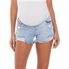 Foucome - Pantaloncini da donna in denim con fascia elastica in vita A# Blu. S