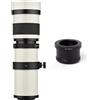 Andoer Camera MF Super Teleobiettivo zoom F/8.3-16 420-800mm T2 Mount con anello adattatore M4/3 filettatura 1/4 di ricambio per Panasonic G9 GH5 II GX7 GX8 GX9 GX850 G90 G91 G95 G100, bianco