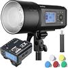 Godox AD600Pro 600Ws TTL Outdoor Flash con trigger Godox X2T-F per fotocamere Fuji Fujifilm, batteria 2.4G 1/8000s 2600mAh 360 flash a piena potenza, 0.01-0.9s Recycle Speedlight