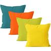 Encasa XO Copricuscini Divano, Senza Imbottitura 45x45 cm | Combo luminoso, 100% Cotone | Cerniera Invisibile | Lavabile in Lavatrice | Traspirante, Durevole | Uso Interno | Set di 2