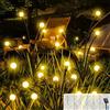 Acxilexy 6 Pezzi Lampade Solari Lucciole per Giardino, 48 LEDs Luci Solari con 8 Modalità, Luce Solare da Natale Esterno, Telecomando, IP65 Impermeabile, Lucciole Solari per Prato Natale