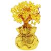 YINETTECH - Bonsai per feng shui, albero dei soldi con pietre, decorazione artistica per ufficio e salotto, ottimo regalo portafortuna, colore: giallo