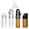 Fleymu 4 Pezzi Bottiglia di Spezie in Polvere con Cucchiaio, Scatola in Vetro a Prova di Perdite, con Mini Imbuto, Dosatore Dosatore Snuff Sniff, per Kit da Viaggio(51 mm)