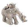 Irayin Elefante Portafortuna, Decorazioni di Elefanti, Regalo Mamma, Tre Cuccioli di Elefante Dormono sulla Madre, Soprammobili Moderni Salotto, Statuette Decorative Casa - Argento
