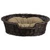 e-wicker24 Alles aus Weide e-wicker24 Naturale Cesta in Vimini per Cani Con Cuscino Morbido Rialzato - Divanetto, Cuccia, Letto per Cani Taglia Piccola - Lettino Calmante per Animali