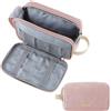 BAGSMART Beauty Case da Viaggio Uomo Donna, Borsa da Toilette con Doppia Apertura A Cerniera, Borsa per Cosmetici, 5 L, Tela Rosa