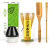 TEANAGOO 4 Pezzi Kit Matcha, frusta per Matcha (Chasen), misurino tradizionale (Chashaku), cucchiaio da tè, porta frusta nero opaco, I4, il set perfetto per preparare