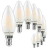 SUNSEED 10x Lampadina E14 Filamento LED Satinata 4W Candela C35 470 Lm Luce Naturale 4000K, 40W Equivalente