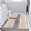 Pauwer Set di 3 Tappetini Bagno Assorbente, Tappeto Bagno Antiscivolo, Tappeto Doccia in Microfibra, Lavabile in Lavatrice, Ultra Morbidi Tappetino Doccia, a Forma di U, Tappetini per il Bagno, Wc