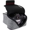 USA GEAR Custodia per fotocamera DSLR con protezione in neoprene, fondina passante per cintura e custodia per accessori - Compatibile con Canon EOS Rebel T7, 250D, Nikon D3500 e altro (tessuto grigio)
