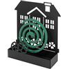Baroni Home Porta Zampirone in Metallo Portazampirone da Interno o da Esterno da Interrare in Vasi o nel Giardino Fantasia, Casa Nera 17X5X18 cm