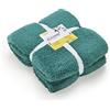 Penguin Home® Coperta Sherpa Tinta Unita|Colore: Verde|Copriletto in Microfibra Ultra Soffice,in Peluche,per Tutte le Stagioni,per Camera da Letto,Divano e Casa|Dimensioni:130 x 180 cm