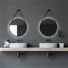 Talos Specchio Rotondo di Design Black Light - Diametro 50 cm - Telaio in Alluminio di Alta qualità - Illuminazione a LED - Colore della Luce Bianco Neutro.