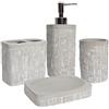 Sweet Home Collection, Accessori da bagno collezioni uniche moderne classiche contemporanee decorative bellissimi disegni per vasca da bagno doccia, set da 4 pezzi, Avalon