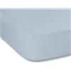 Bianca Plain Dyed Cotton Percale Blue 200TC Fitted sheet 160 x 200 cm