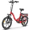 SAMEBIKE 20 Bicicletta Elettrica Pieghevole Urbana 36V 12Ah Batteria Rimovibile E-Bike Per Pendolari Per Adulti CY20 E Bike (Rosso)