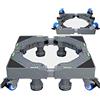 Generic Base per lavatrice regolabile Base mobile e regolabile 4×2 ruote bloccabili Supporto per lavatrice e asciugatrice Base telescopica lunghezza/larghezza 40-68 cm per condizionatore d'aria frig