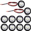 Gebildet 10Pezzi 12V Rotonda Luce LED Indicatore Laterale Posteriore Proiettile (Bianco)