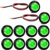 Gebildet 10Pezzi 12V Rotonda Luce LED Indicatore Laterale Posteriore Proiettile (Verde)