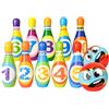 JiNks Bowling per Bambini,Set da Bowling Educativo con 10 Birilli Morbidi Colorata e 2 Palline per Esterno Interno Giochi Giocattoli, Regali Educativi per Bambi