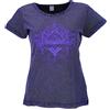 GURU SHOP Maglietta con stampa loto, maglietta da yoga, da donna, in cotone, top e t-shirt, abbigliamento alternativo, Viollett, 44