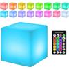 YATOSEEN Lampada a Cubo, Luce Notturna Portatile, Lampada da Tavolo Ricaricabile USB, IP68 Impermeabile Dimmerabile 16 Colori LED Timer Luce d'Ambiente con Maniglia e Telecomando