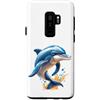 cutesy creation co. Custodia per Galaxy S9+ carino anime delfino blu saltando sorridente oceano animale arte