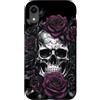 Skulls and Roses Metal Rock Gothic Metal Custodia per iPhone XR Scheletro Metalhead Teschi e Rose Metallo Rock Rose Viola