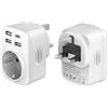 Hoppac Adattatore Presa Inglese Tipo G 5 in 1 con 3 USB-A e 1 USB-C | Presa AC e quattro porte USB, per Regno Unito, Irlanda e viaggi, ricarica 5 dispositivi, non converte la tensione