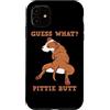 Dog Lover Graphic Design Gifts Custodia per iPhone 11 Divertente Pitbull I Guess What Pittie Butt I Cani Amante