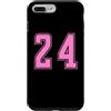 Uniform Number Pink SUL RETRO E FRONTE Custodia per iPhone 7 Plus/8 Plus Rosa Numero 24 Uniforme Numerata Squadra Sportivo