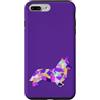 AMSonArt Custodia per iPhone 7 Plus/8 Plus Corgi Welsh Dog Silhouette Viola Rosa Giallo Blu
