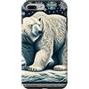 Elegant Polar Bear Tapestry Motif Style Custodia per iPhone 7 Plus/8 Plus Vintage Orso polare Opera D'arte Elegante Arazzo Motivo Stile