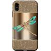 Dragonfly Gem Gold Pattern Custodia per iPhone XS Max Motivo con libellula e gemma