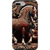 Elegant Horse Tapestry Motif Style Store Custodia per iPhone 7 Plus/8 Plus Vintage Cavallo Artwork Elegante Arazzo Motivo Stile