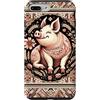 Elegant Pig Tapestry Motif Style Store Custodia per iPhone 7 Plus/8 Plus Vintage Pig Artwork elegante arazzo motivo stile