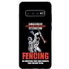 Funny Fencing Apparel & Gift Ideas Store Custodia per Galaxy S10+ Divertente amante della scherma colpisce gli altri per primo inizia sempre scherma