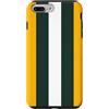 Wisconsin Wonders Market Custodia per iPhone 7 Plus/8 Plus Strisce verde scuro, bianco e oro