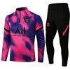 AZIKen Tuta da calcio Paris, abbigliamento sportivo a maniche lunghe per uomo calcio club, tuta da allenamento da calcio, abbigliamento sportivo traspirante allenamento fitness, tuta da jogging, viola - M