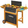 Campingaz Adelaide 3 Woody Grill Barbecue a Gas a 3 Bruciatore, Potenza di 14 kW, Sistema InstaClean EasyCleaning, Griglie in Acciaio, 2 Tavoli a Lato